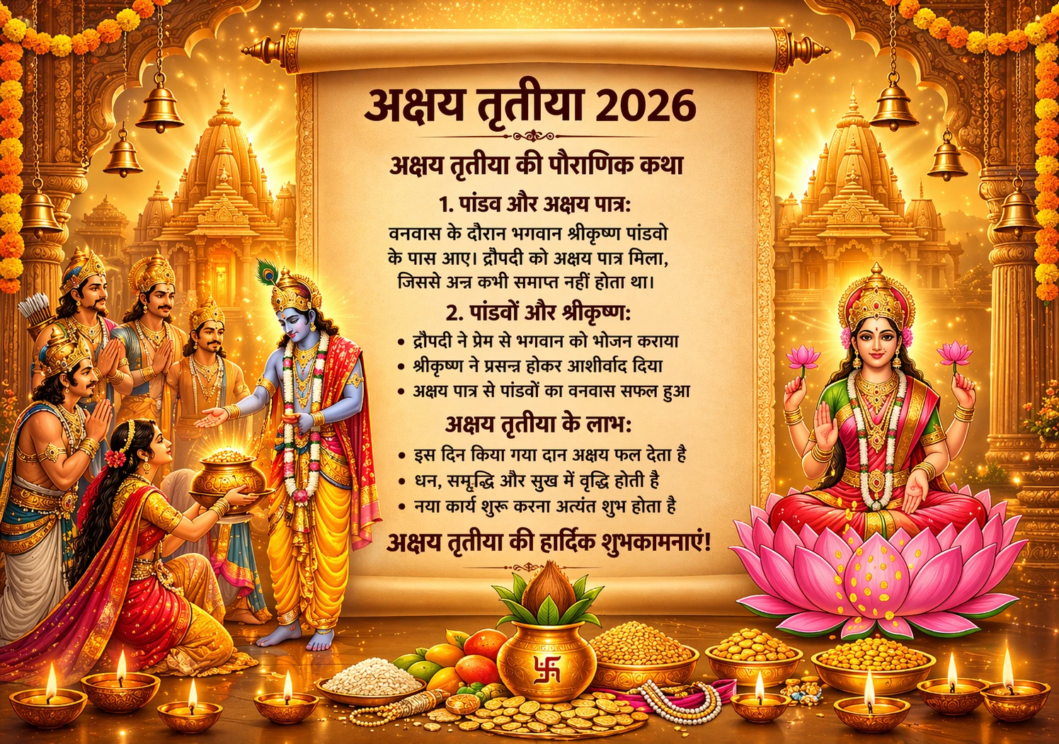 Akshaya Tritiya 2026 – Complete Story, Significance, and Benefits