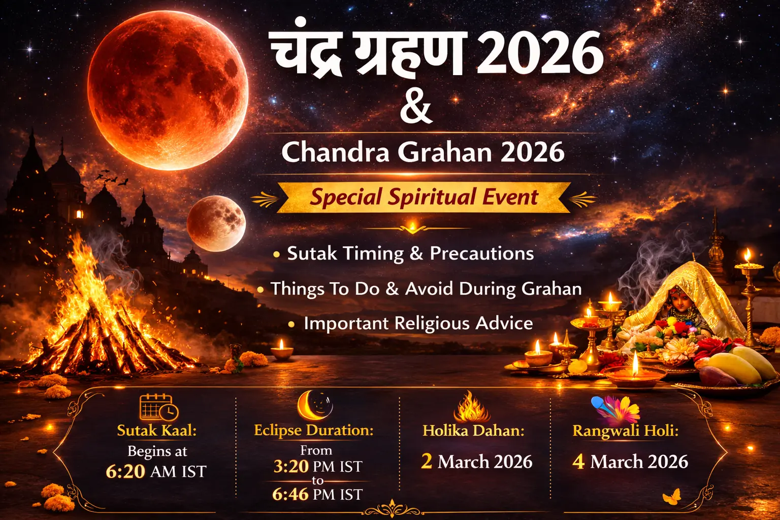 Chandra Grahan 2026 on Holi – Complete Detailed Guide