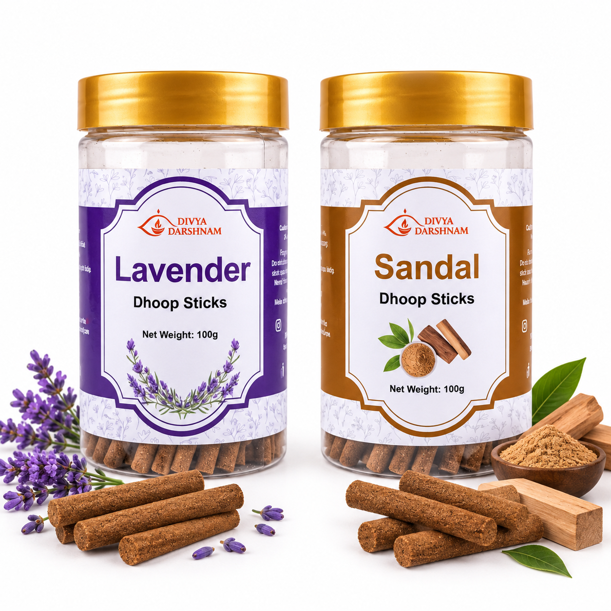Lavender & Sandal Dhoop Sticks Combo | 2 x 100g